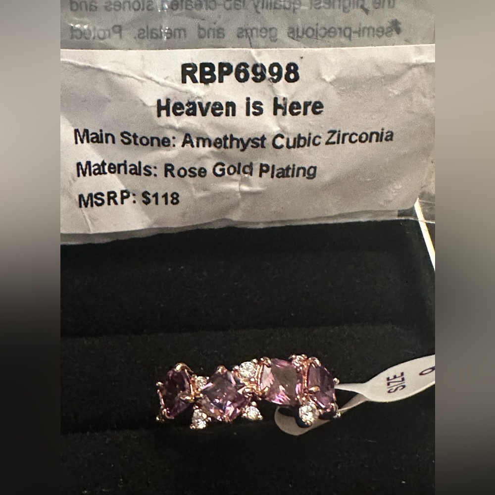 Woman’s ring size 9 brand new with tag . Rose gold plated